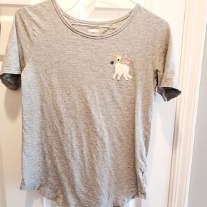 Old navy grey short sleeve tshirt. Space Llama sz med.